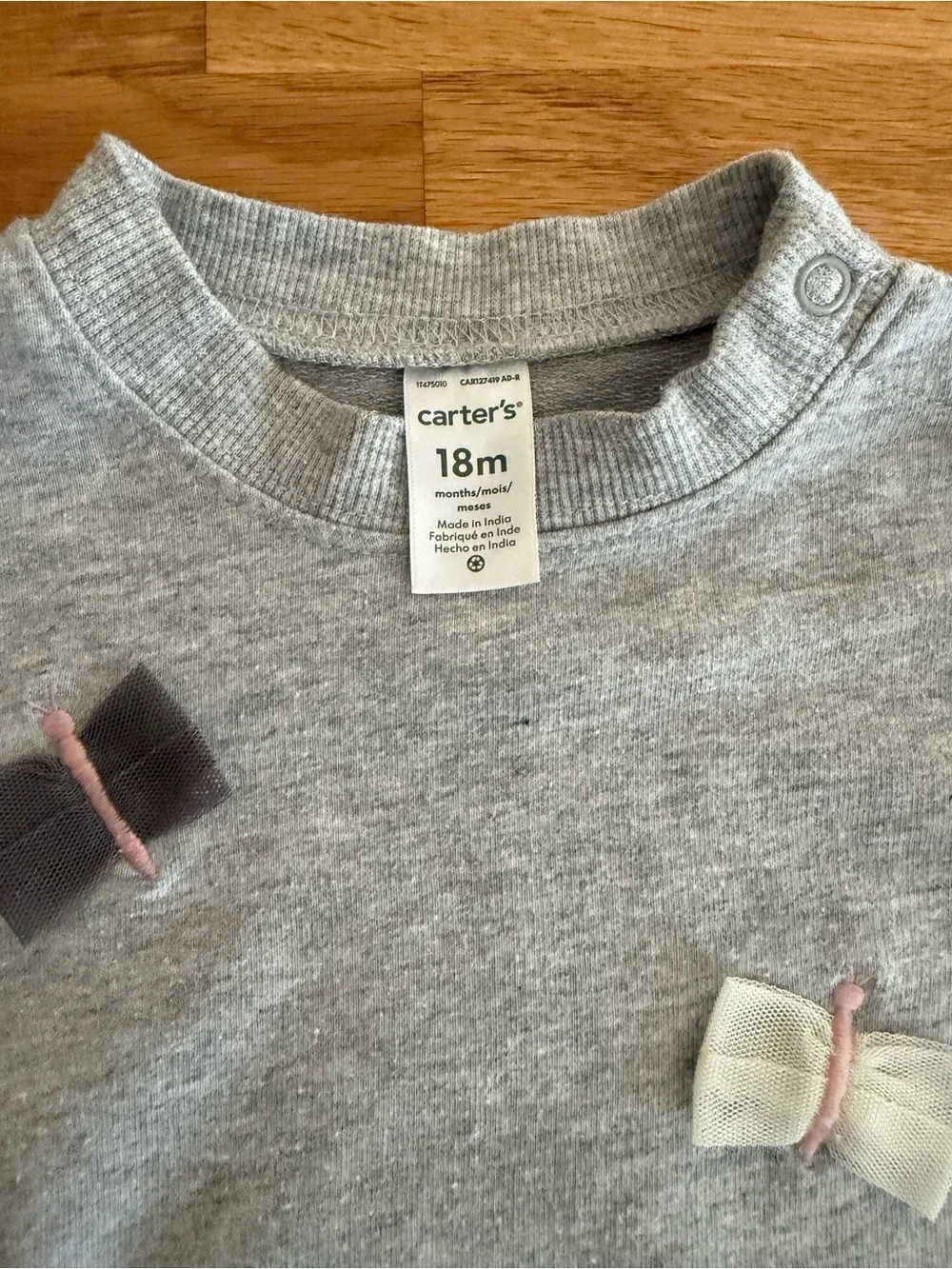 Carter's Pink Tulle-Hem Pullover and butterfly Grey sweater 18 M